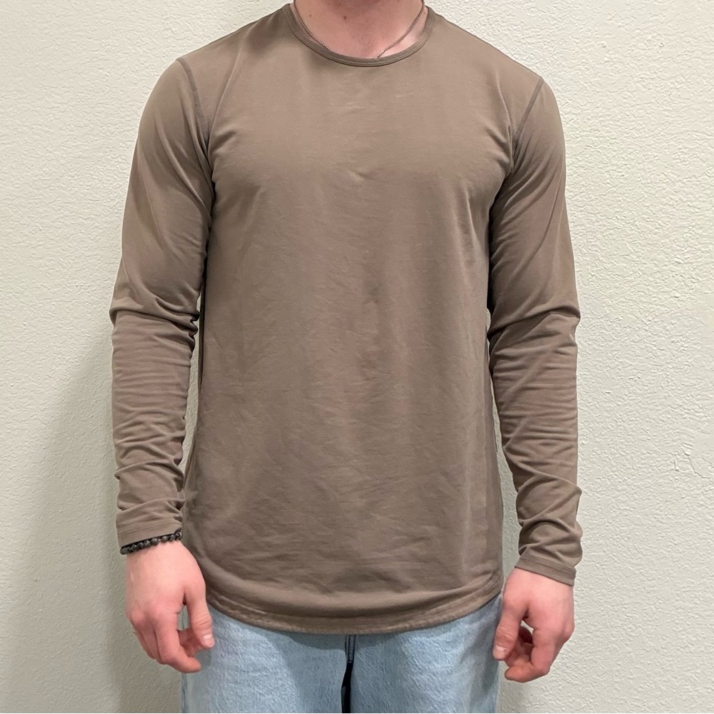 Tan Slim Fit Long Sleeve Tee